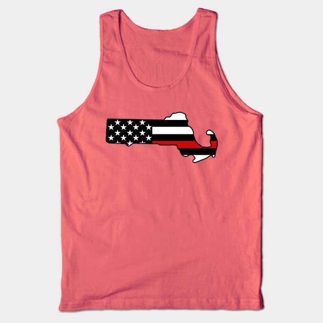 Massachusetts Firefighter Thin Red Line Tank Top by DesignsbyBryant